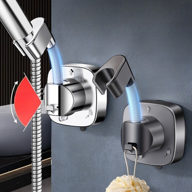 Adjustable Shower Head Holder with Strong Suction Cup Mount For Bathroom Use