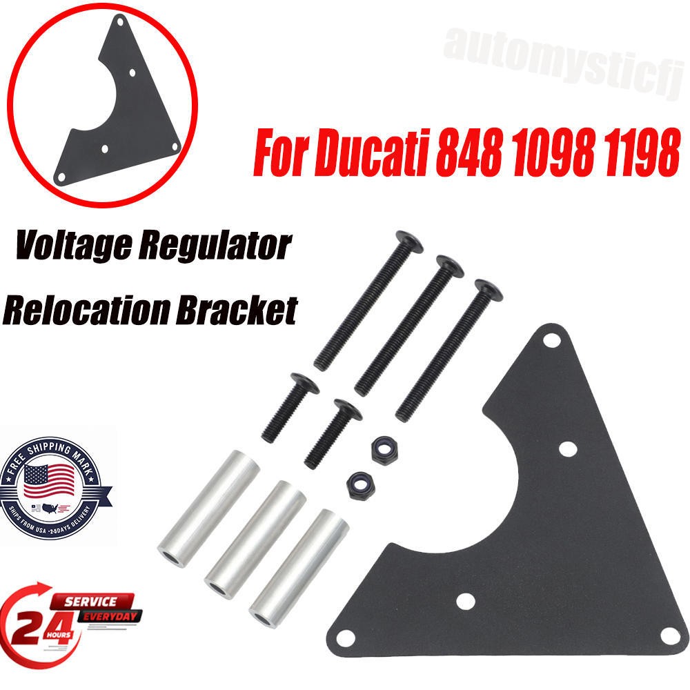 Voltage Regulator Relocation Bracket Kit For Ducati 848 1098 1198 Black