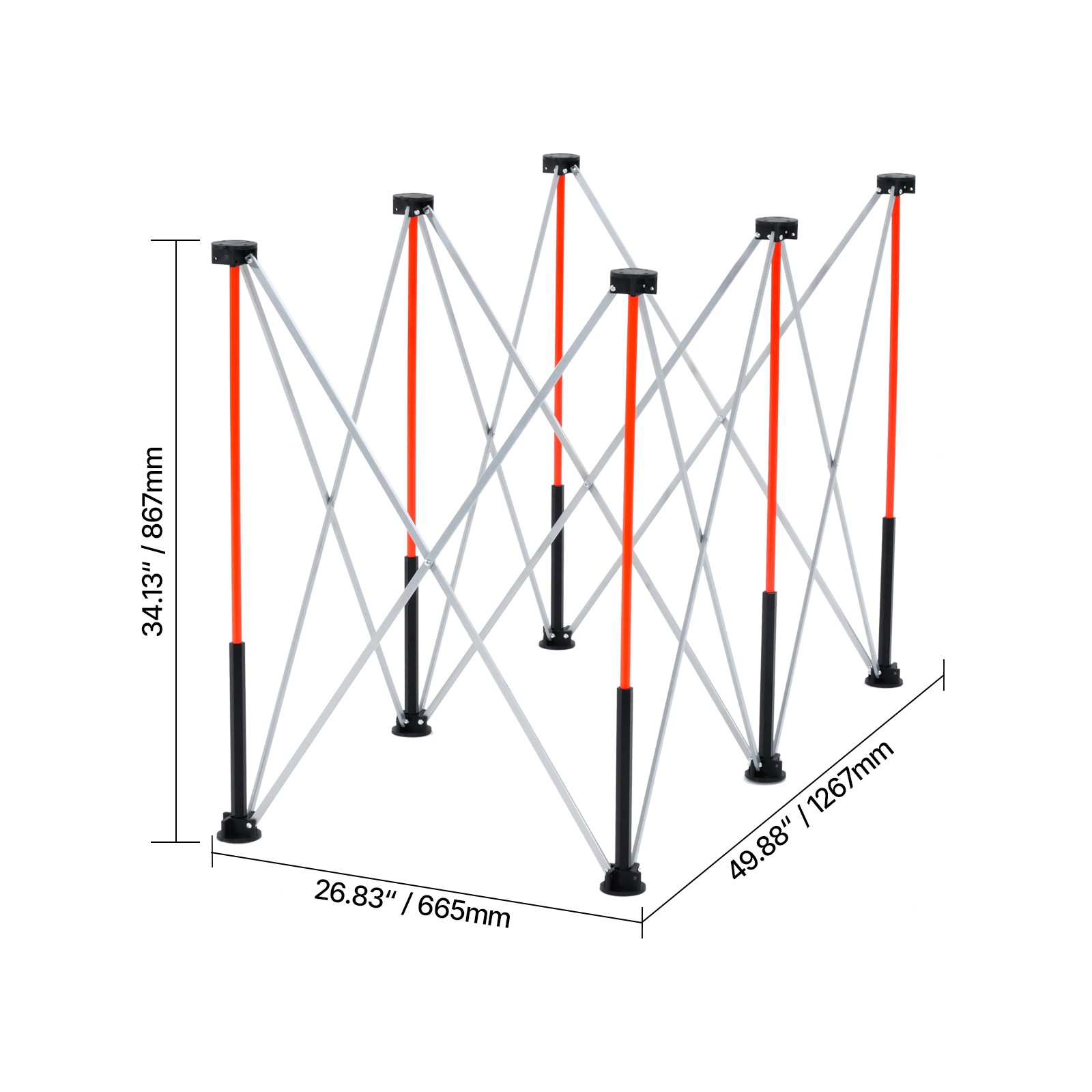 Portable Folding Workstand 4.16 x 2.18ft Collapsible Work Stand 2500lbs Capacity