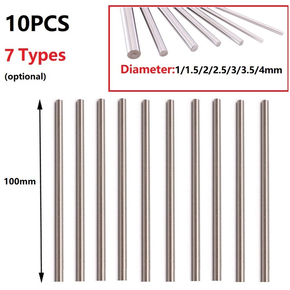 10 Pcs HSS Round Bar 1/1.5/2/2.5/3/3.5/4mm For Carving Knives, Bead Pins, Taps