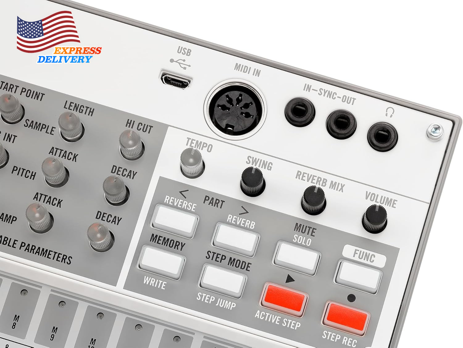 2 Digital Sample Sequencer Drum Machine W/Pattern Chain Mode & 16-Step Sequencer