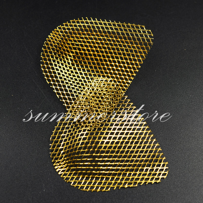 10 Pcs Dental Strengthen Teeth Impression Tray Upper Stainless Metal Net Golden