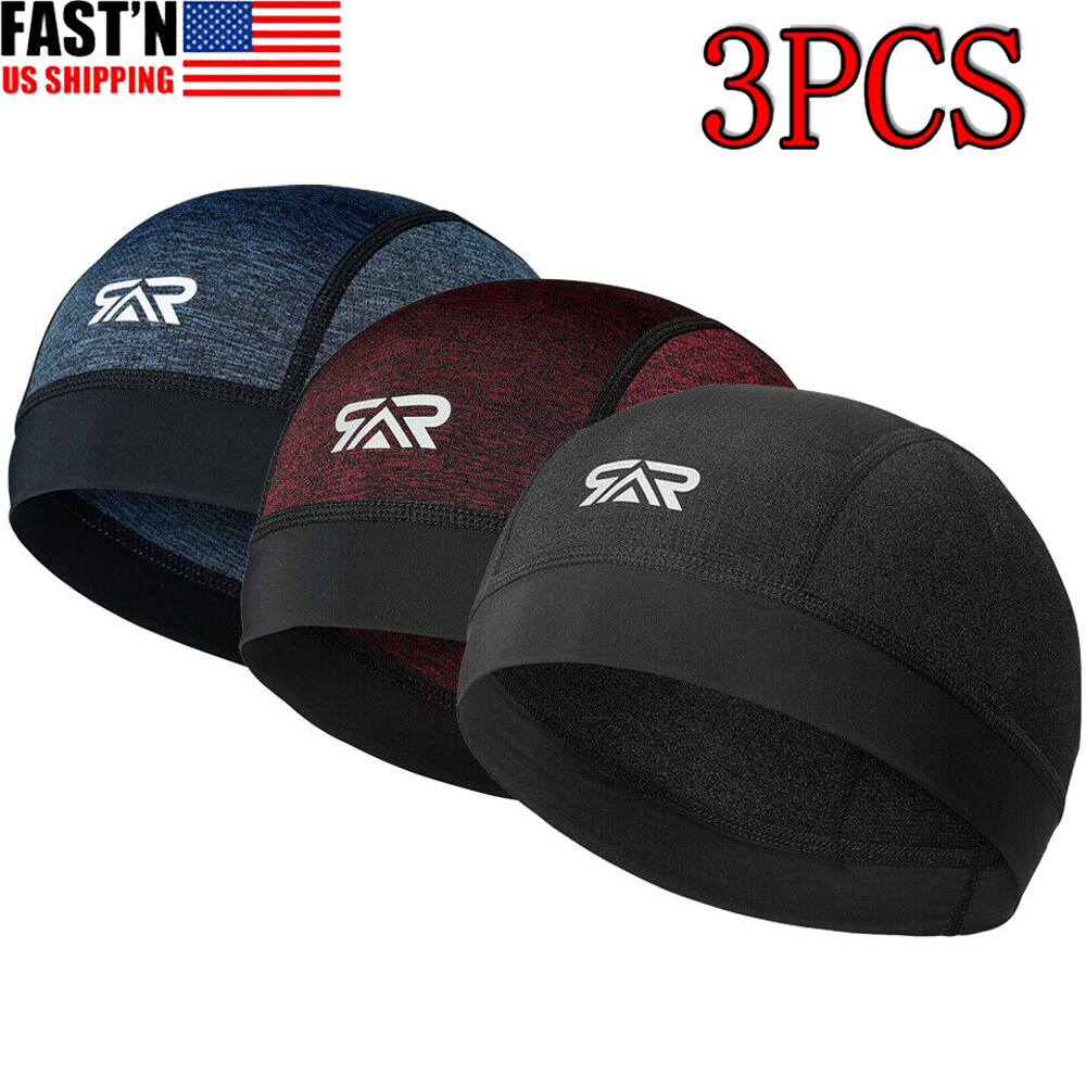 3PC Cooling Durag Headwear Skull Cap Doo Do Rag Bandana Headband Beanie Hat Wrap