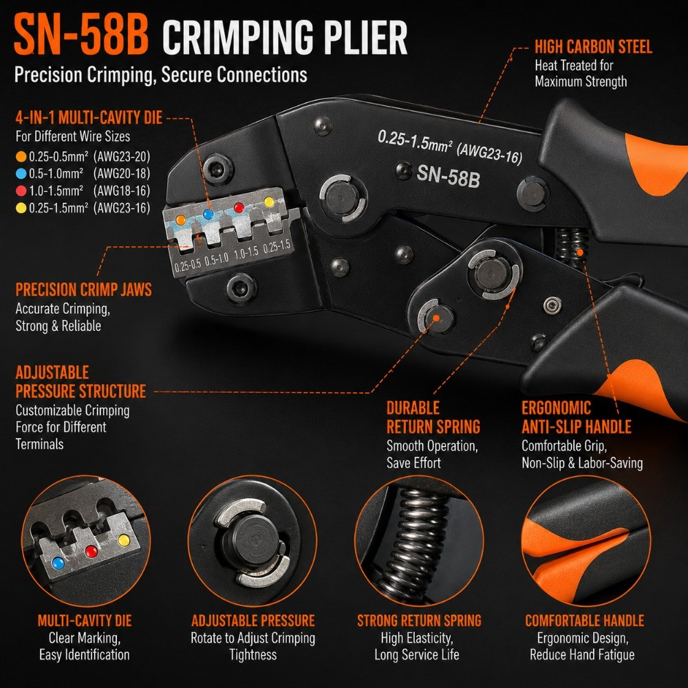601PCS-Multifunctional Cold Pressing Pliers Set SN-58B
