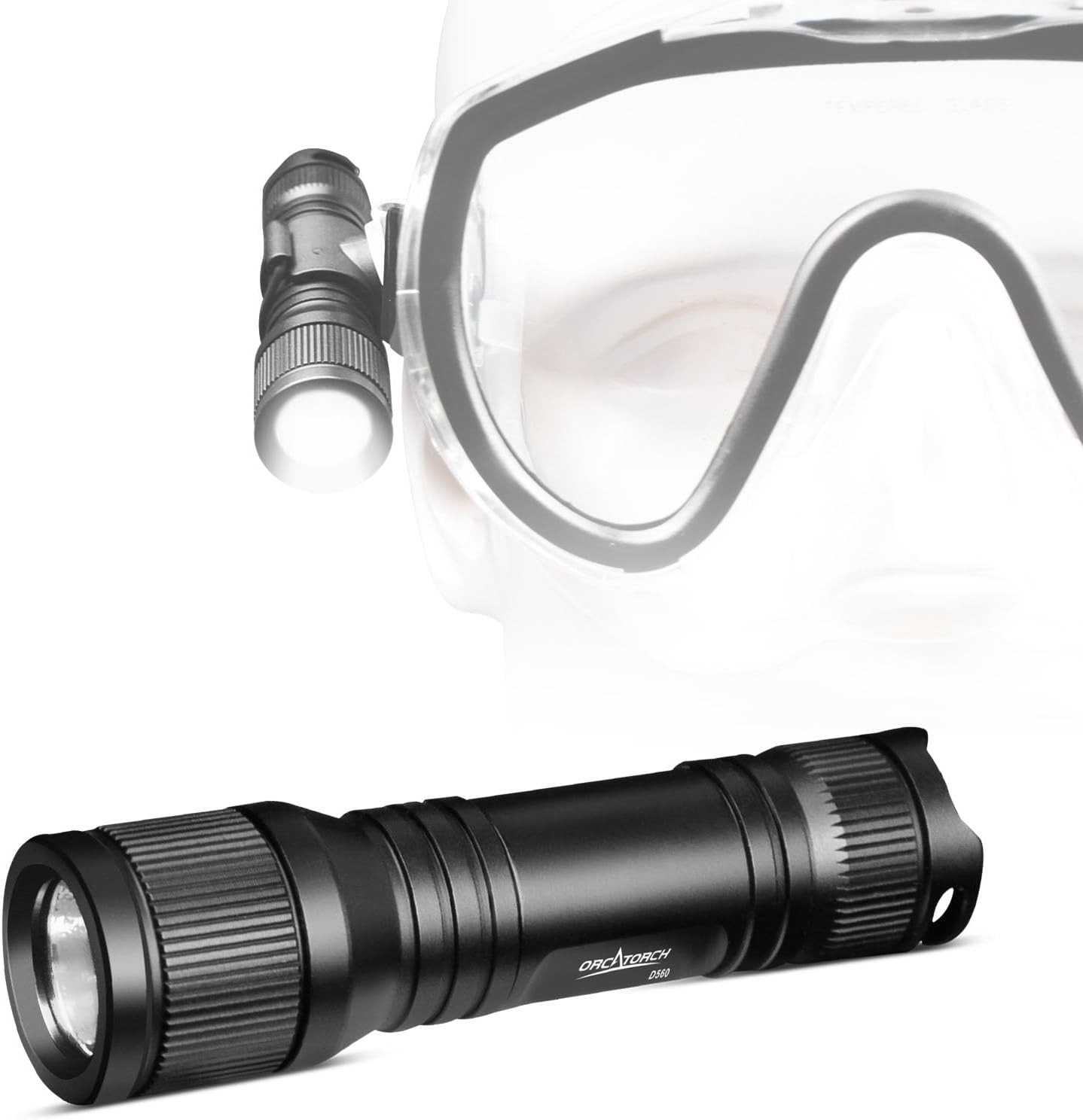 D560 Mini Scuba Dive Light Headlamp 650 Lumen Mask Diving Flashlight with 360°