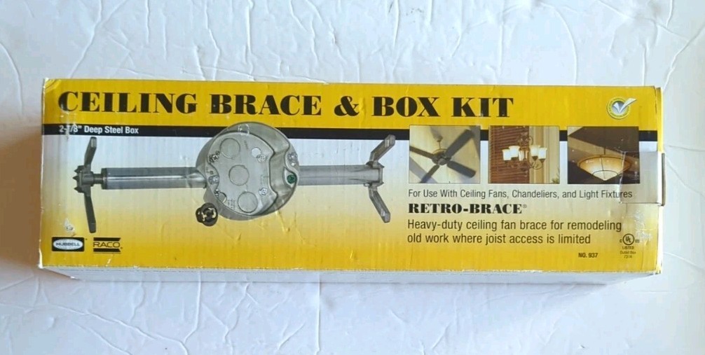 Raco 937 Pre-Galvanized Steel Silver Round Ceiling Fan Box Dia. x 2-1/8 D in.