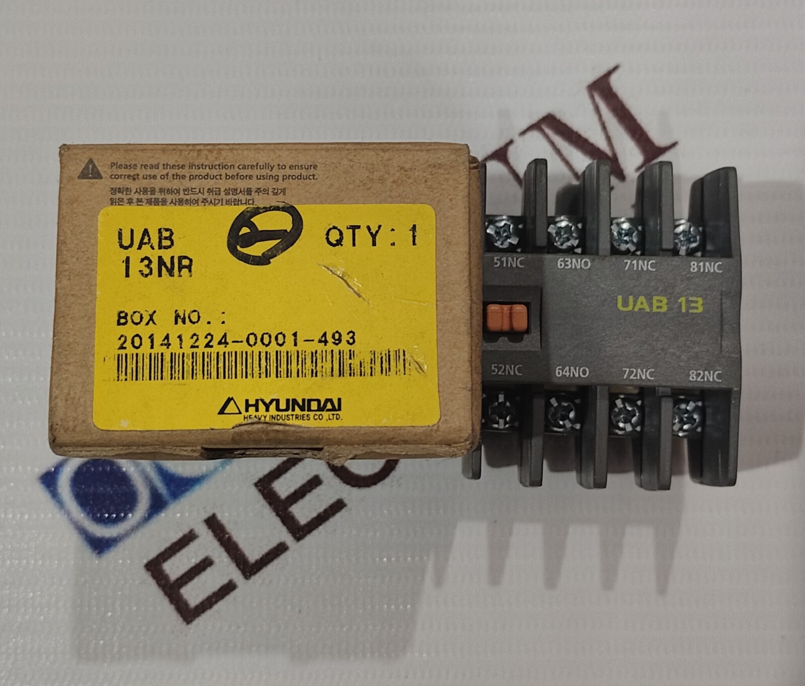 HYUNDAI ELECTRIC UAB 13NR / UAB 13 AUXILIARY CONTACT ADD ON CONTACTOR FAST SHIP