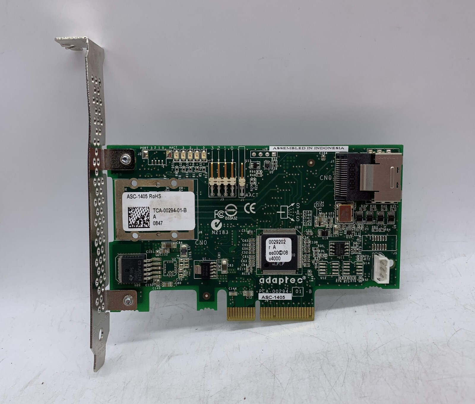Adaptec SATA/SAS 1405 SATA SAS Controller Card PCIe mini-SAS ASC-1405