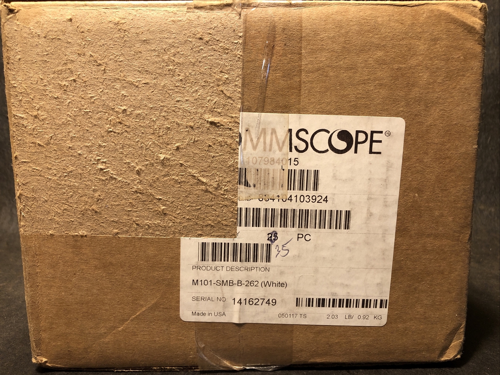 Qty.25, COMMSCOPE 107984015, M101SMB-B-262 (white)