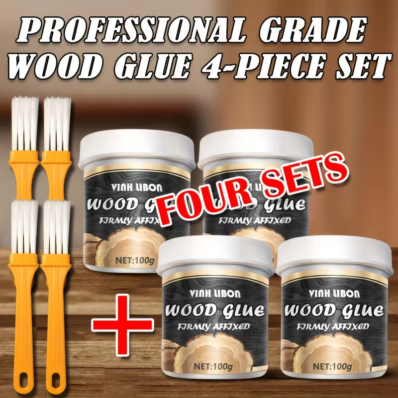 4pcs All-Purpose Wood Glue Adhesive for Furniture Repair Strong 400g