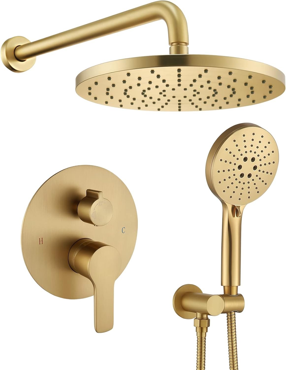 Shower System Wall Mounted Shower Faucet Mixer Set with Luxury High Pressure
