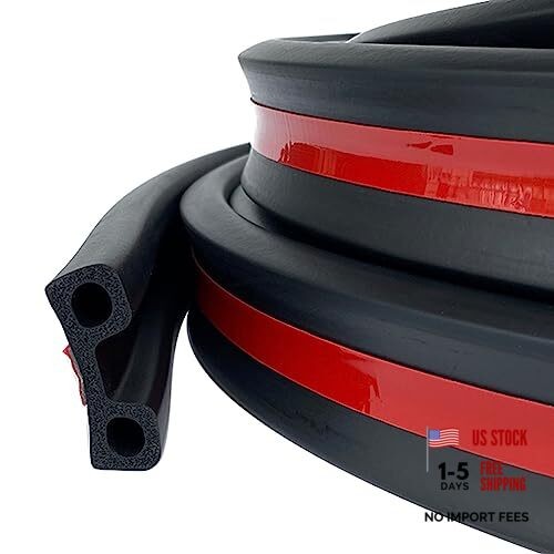 Camper Shell Seal, EPDM Adhesive Rubber Tailgate Seal Strip with 26Ft Black