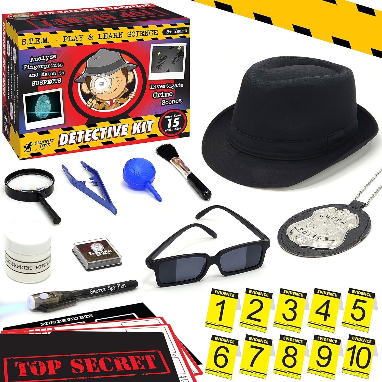 Spy Kit for Kids Detective Fingerprint Toys 6 7 8 9 10 11 12 Year Old...