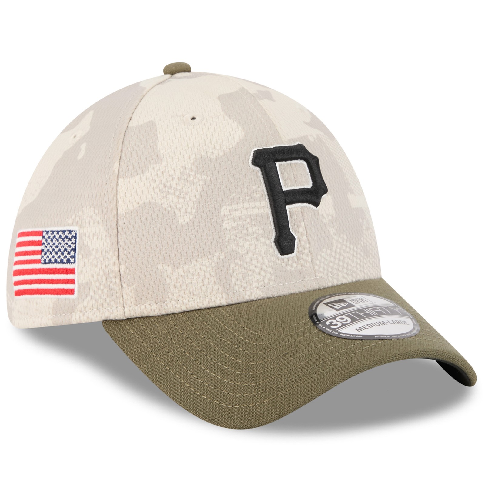 Men's New Era Light Beige/Olive Pittsburgh Pirates 2025 Armed Forces Day