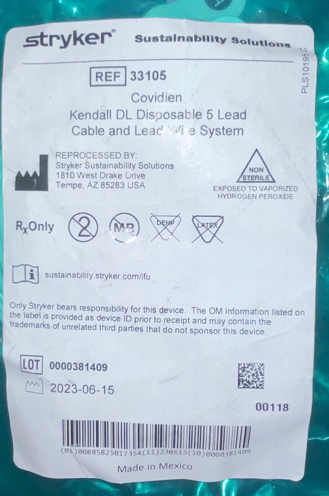 Kendall 33105 Disposable 5 Lead Cable