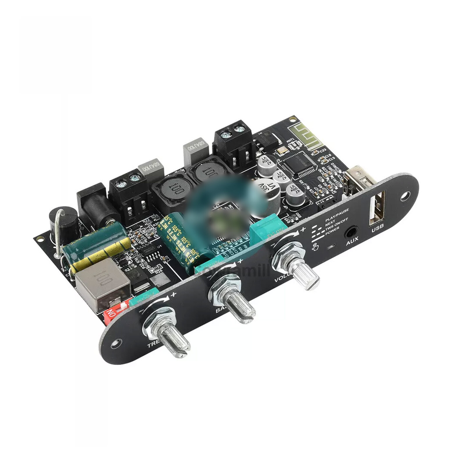 100W Mono Bluetooth Audio Power Amplifier Module Bass Treble Adjustable