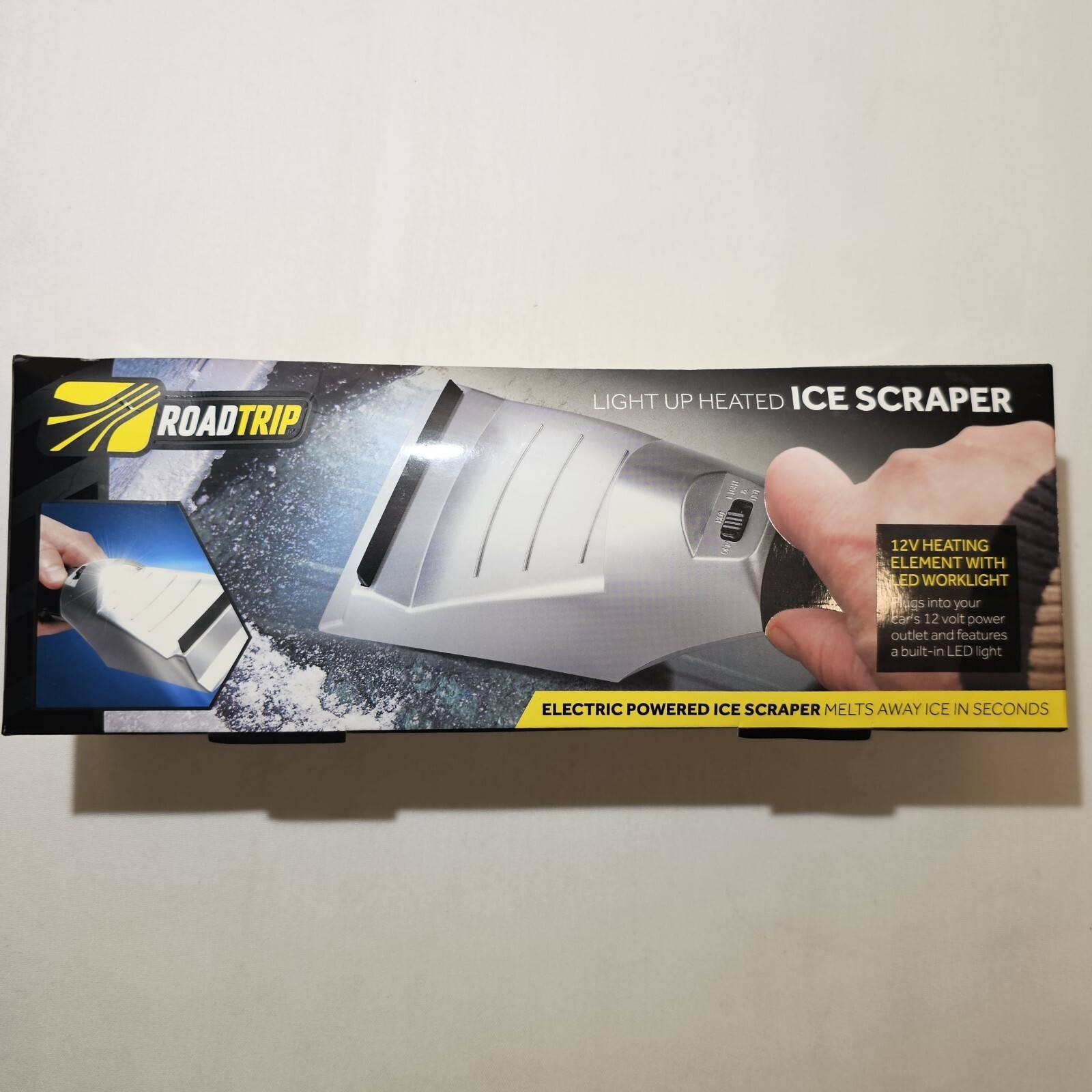 Road Trip Light Up Heated Ice Scraper 12V w/ LED Work Light NIB