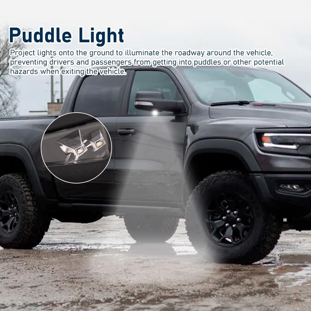 For Dodge Ram 1500 2019-2026 Left Driver Side Mirror Heated Signal Blind Spot