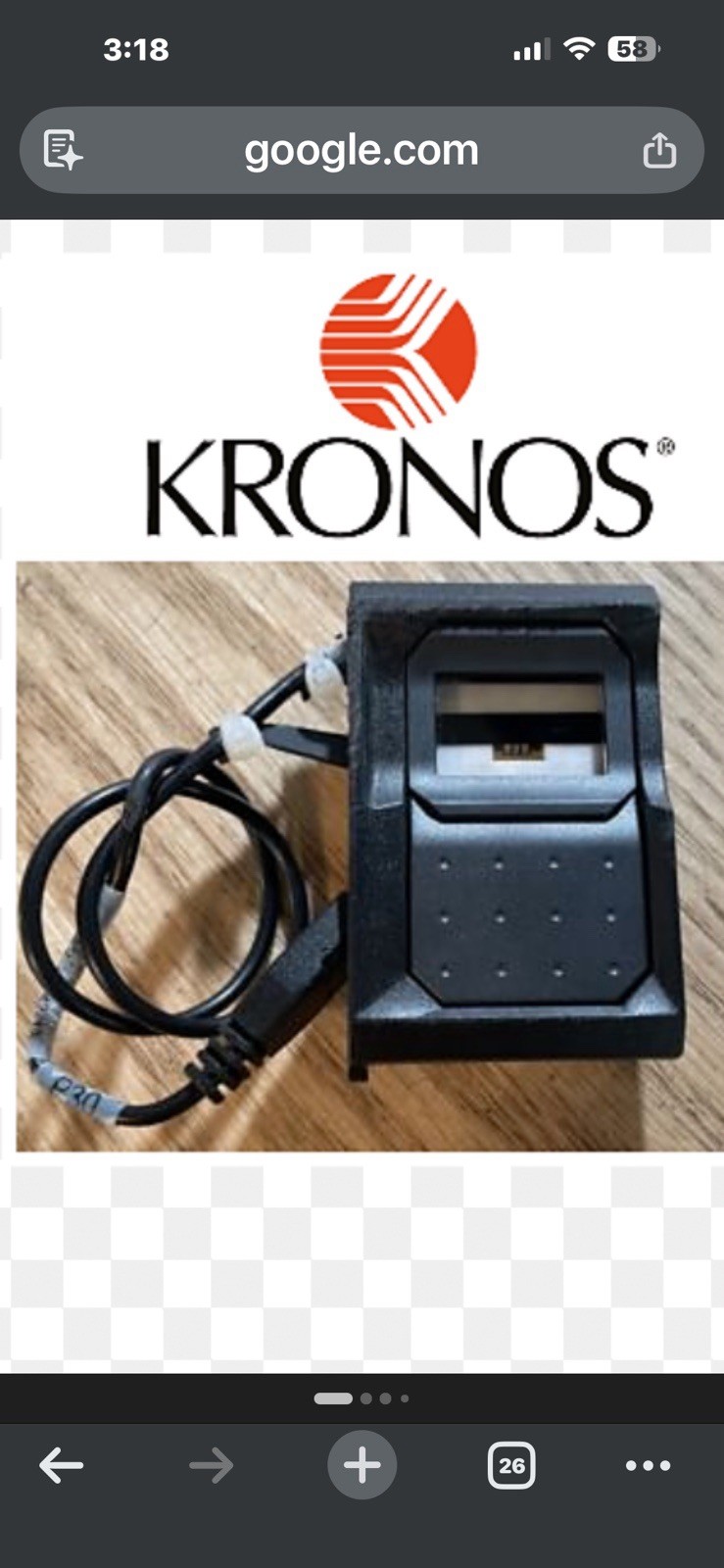 Kronos UKG Finger Scan Device Touch ID Plus Option for H3/H4 InTouch