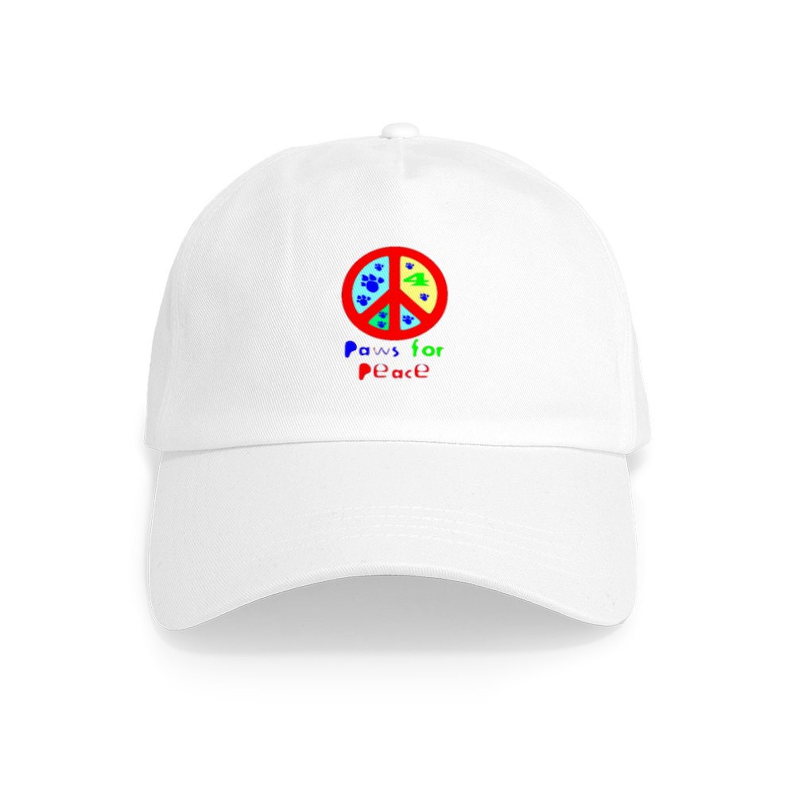 CafePress Paws For Peace Red Cap Classic Baseball Cap (32846632)