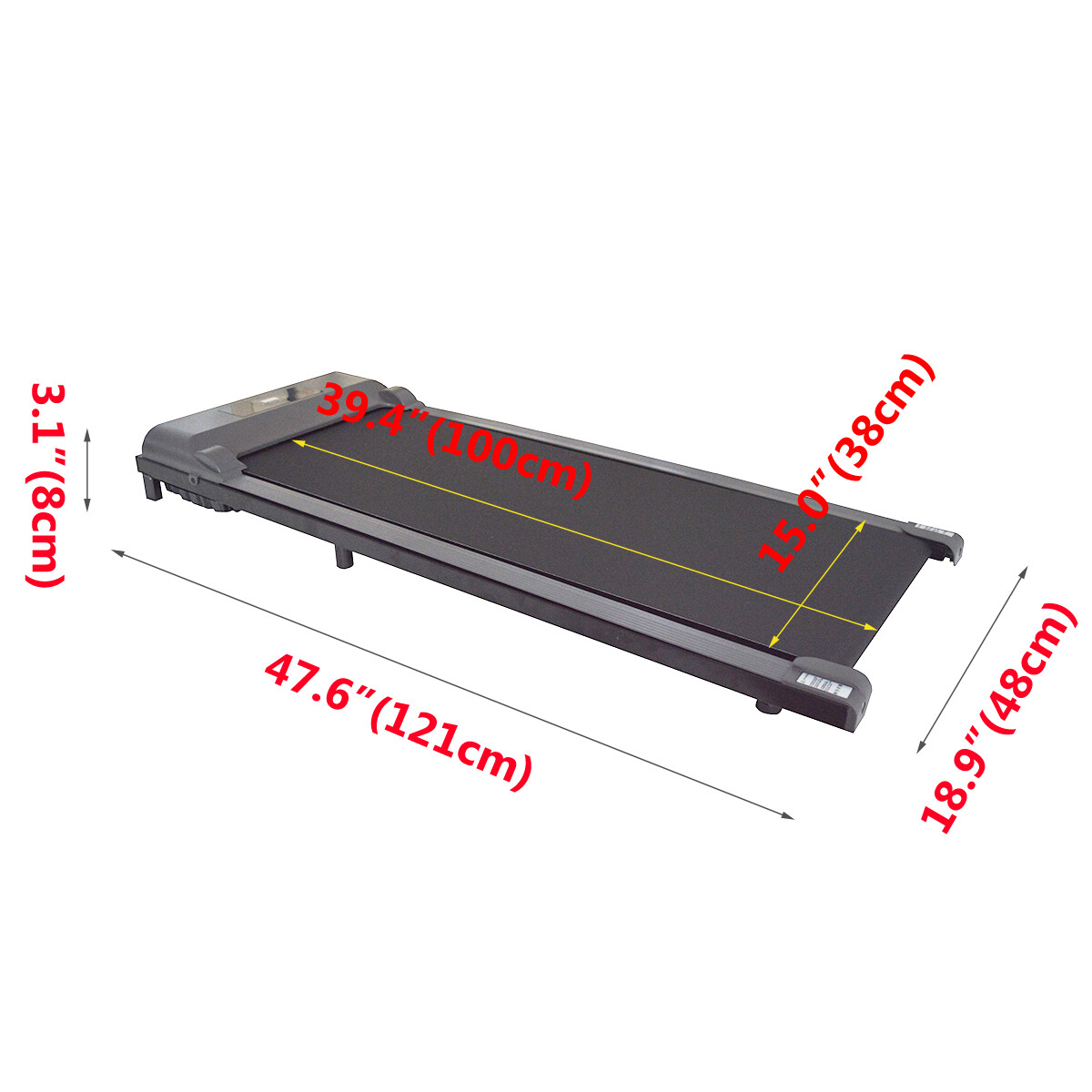 1.5HP 110V Quiet Compact Electric Treadmill 100x38cm Belt For Home Use 100Kg