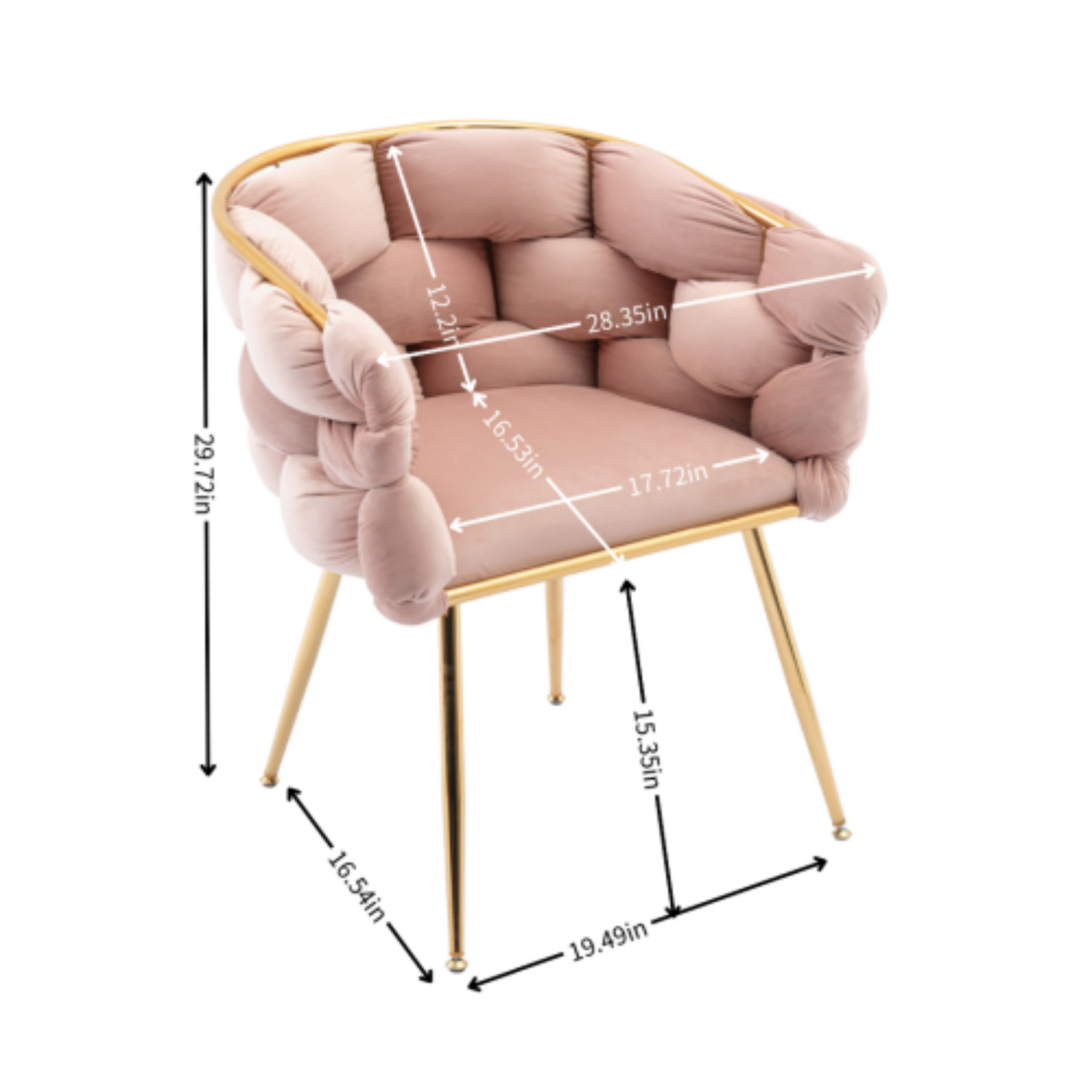 Set of 2 Velvet Accent Chairs Modern Lounge Chairs with Metal Frame for Bedroom
