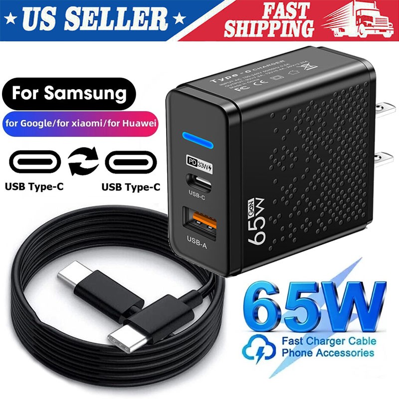 For Motorola Moto G 2026 (2025) 2024 2023 65W USB-C Fast Wall Charger & Cable