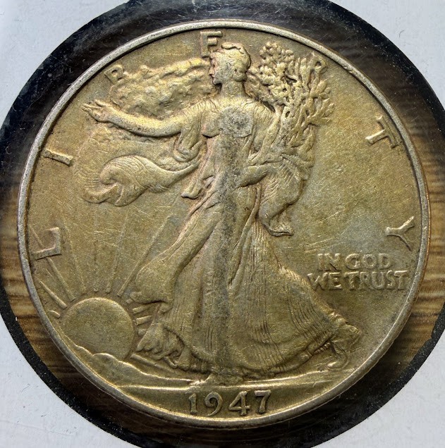 1947-P Liberty Walking Half Dollar - Actual Coin Shown - 90% Silver INV#810