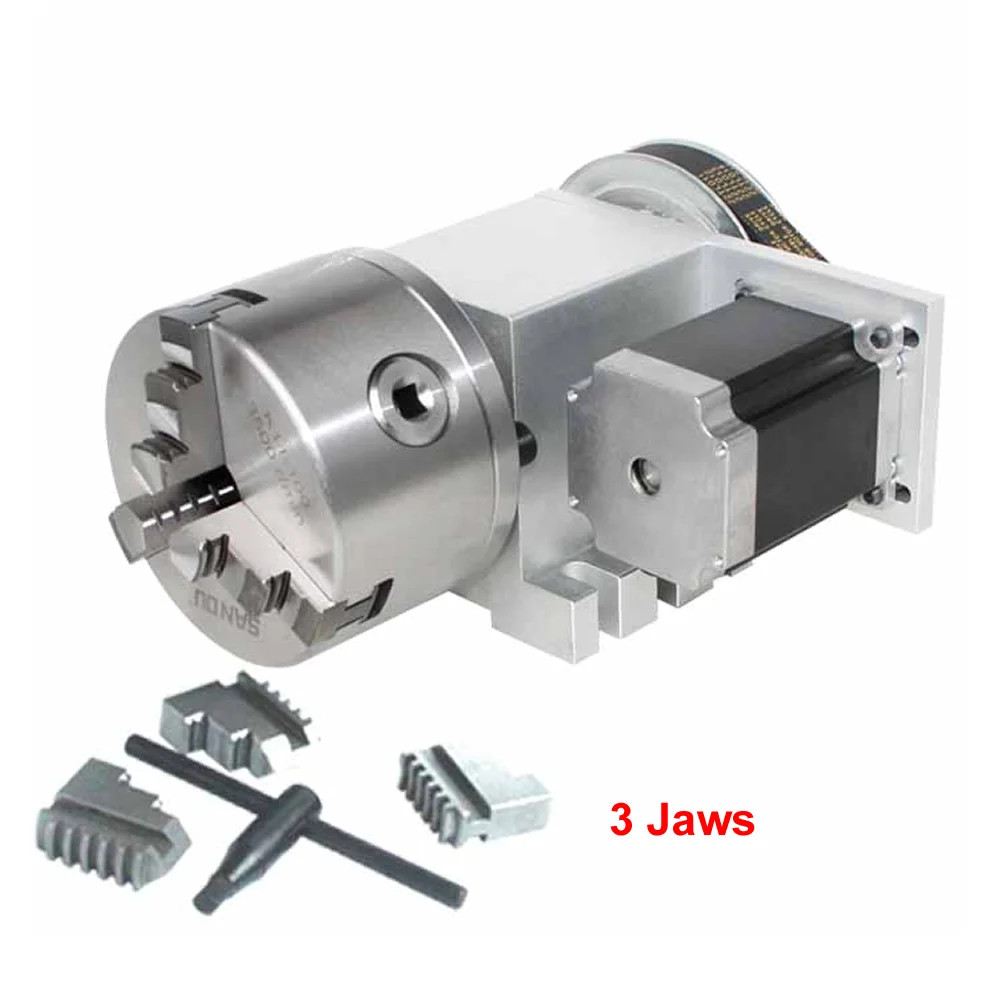 CNC Indexing Head A-Axis Rotation Shaft Hollow Shaft 30MM Three-Jaw Chuck 130