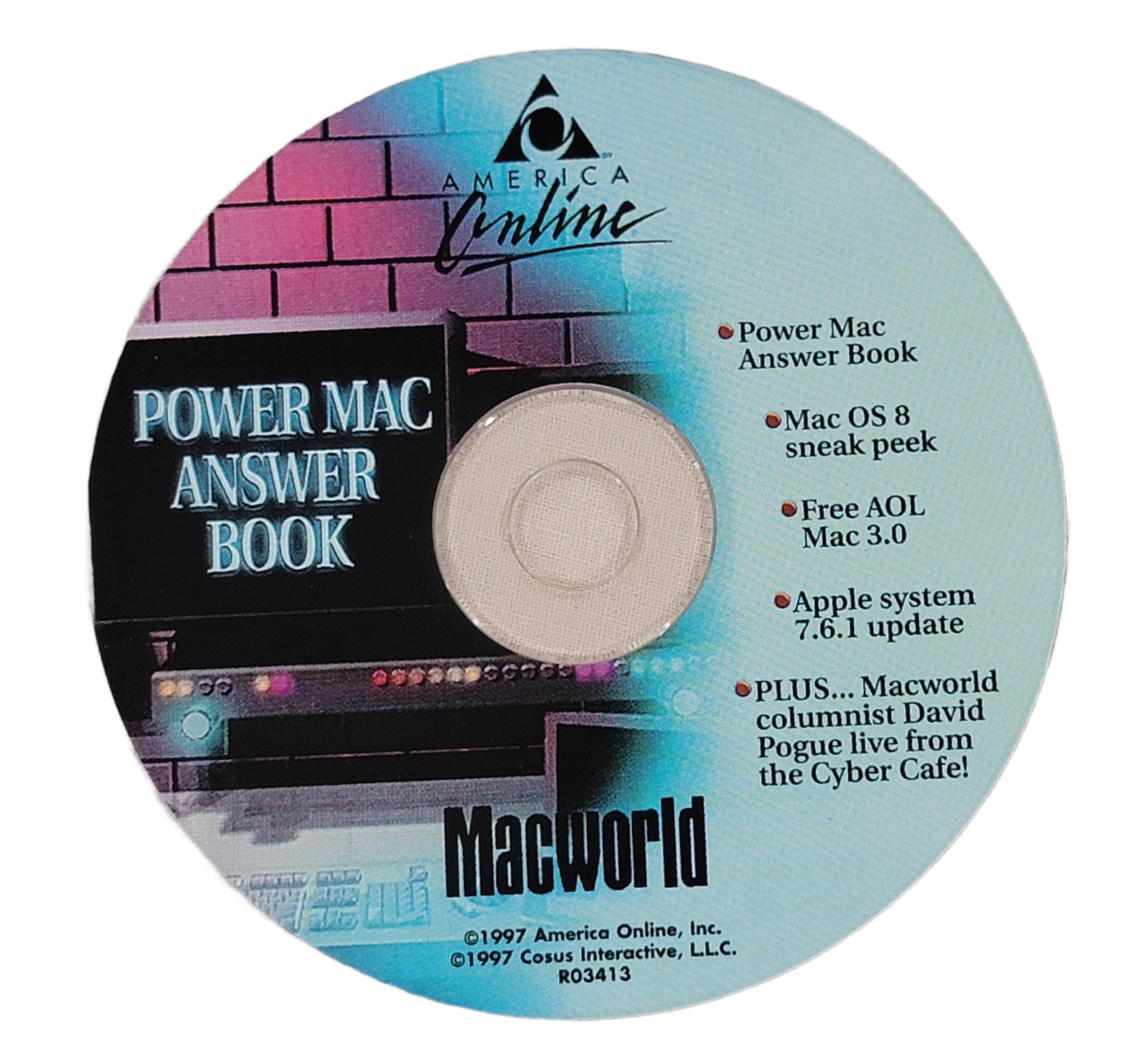 Vintage Macworld America Online CD-ROM Mac OS 8 Sneak Peek Apple System 7.6.1