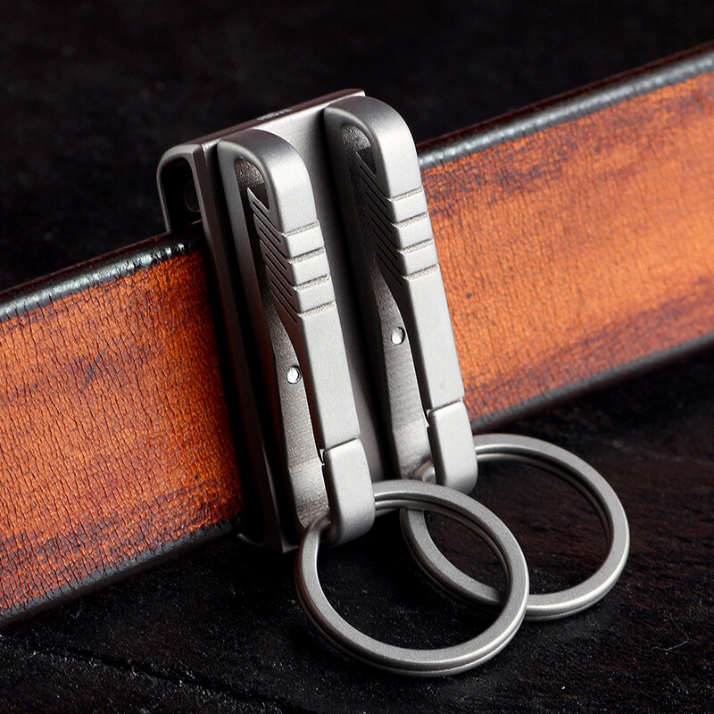 Titanium Alloy Quick Buckle Detach Belt Waist Hanging Men Car Keychain Key Ring