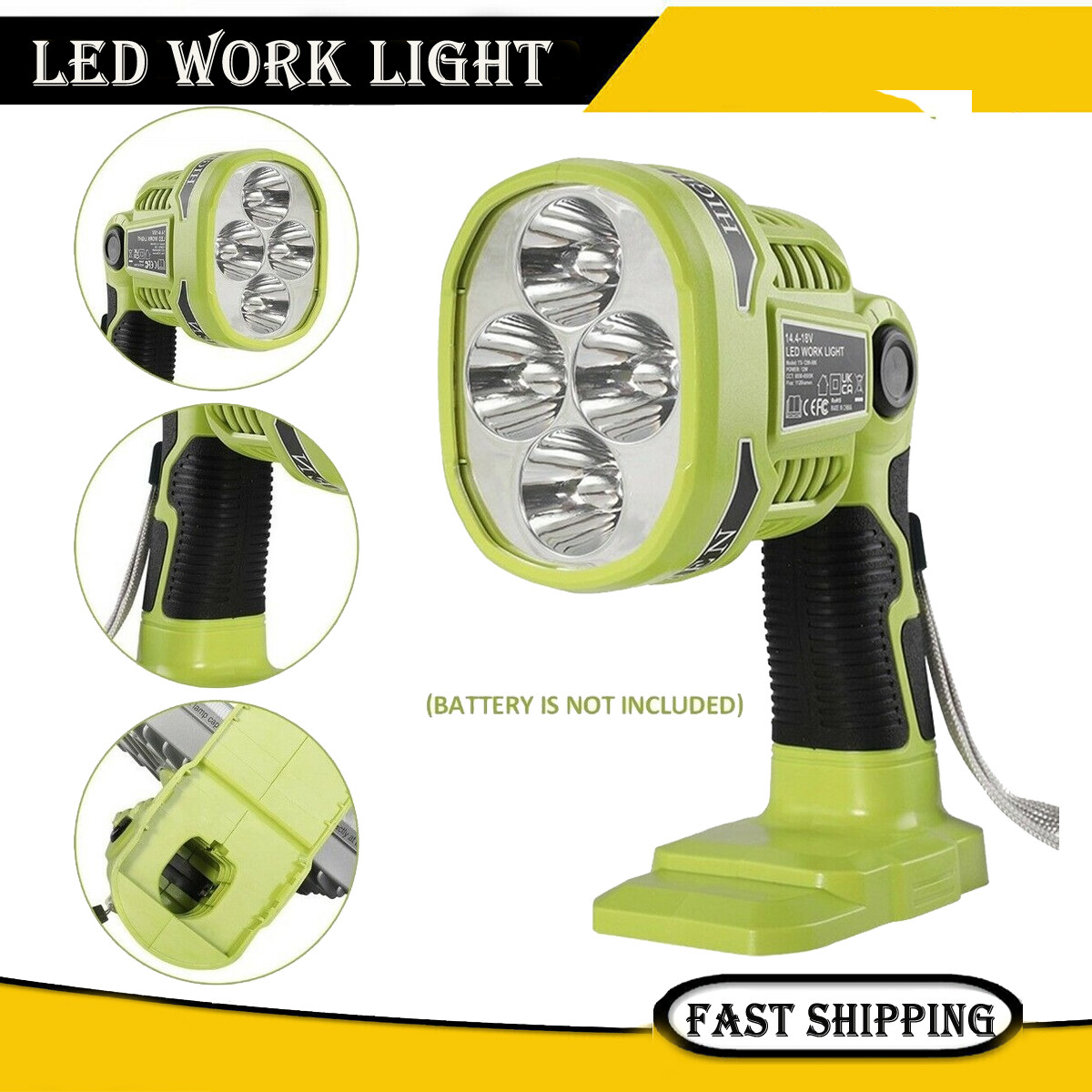 1120LM Flashlight LED Work light For RYOBI 18V Spotlight Lamp Emergency light