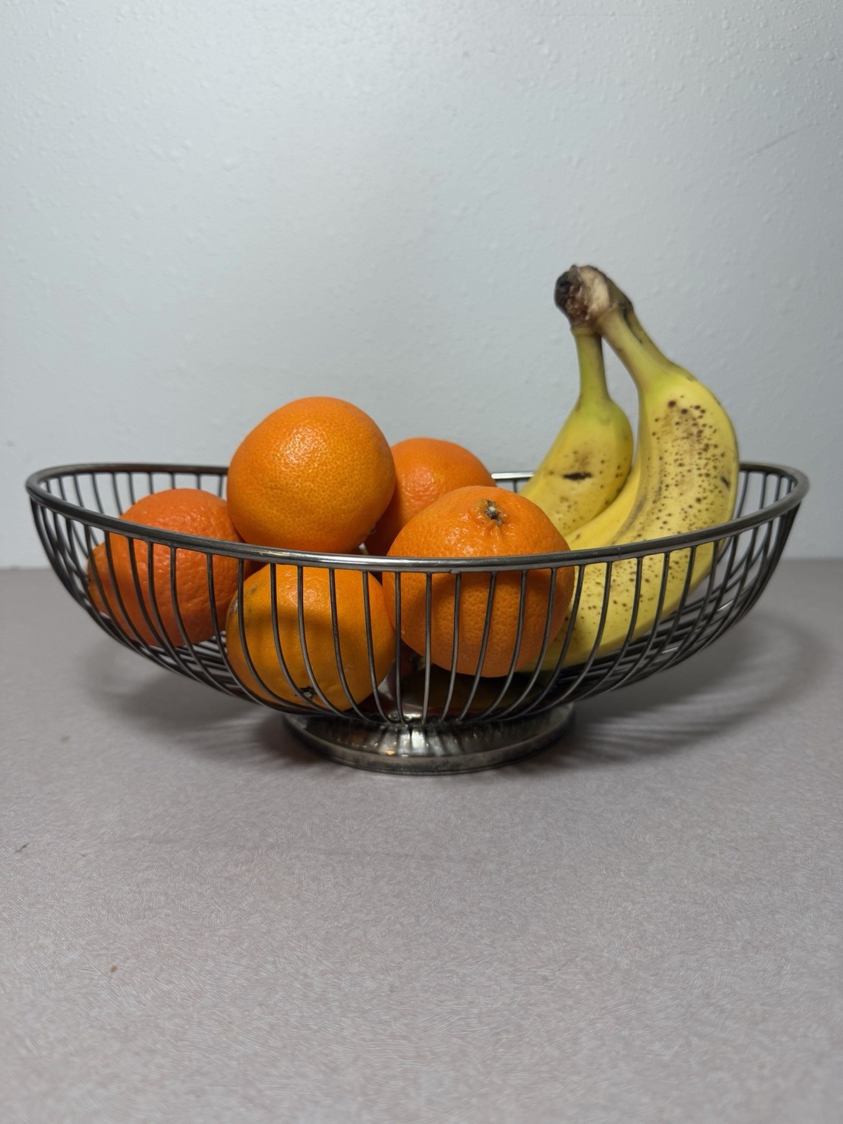 Vintage Leonard Oval Wire Silverplate Bread Fruit Basket Hong Kong
