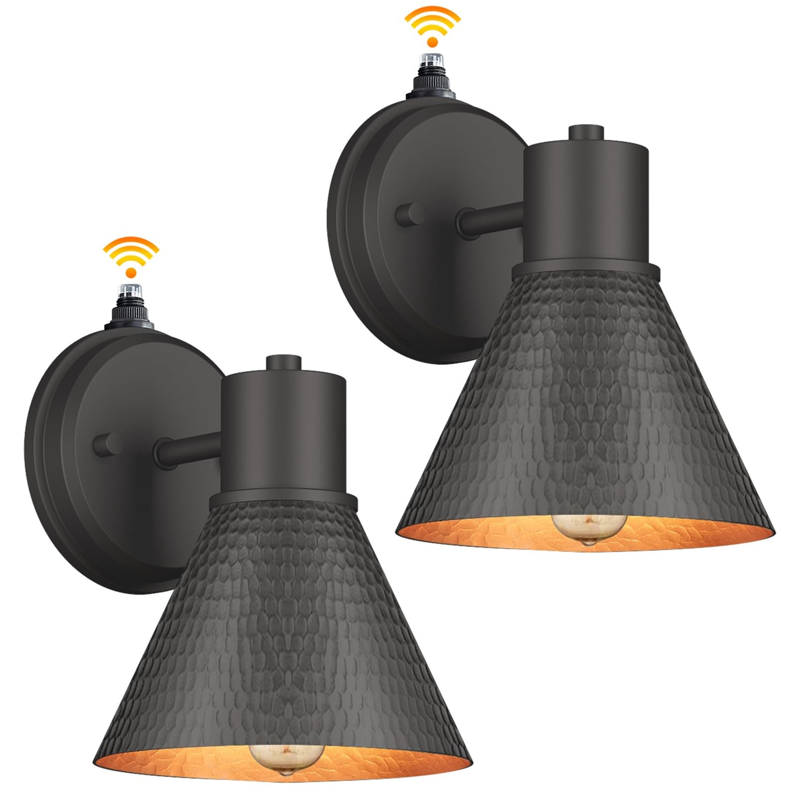 2 Pack Dusk to Dawn Outdoor Wall Sconces, Black Barn Light