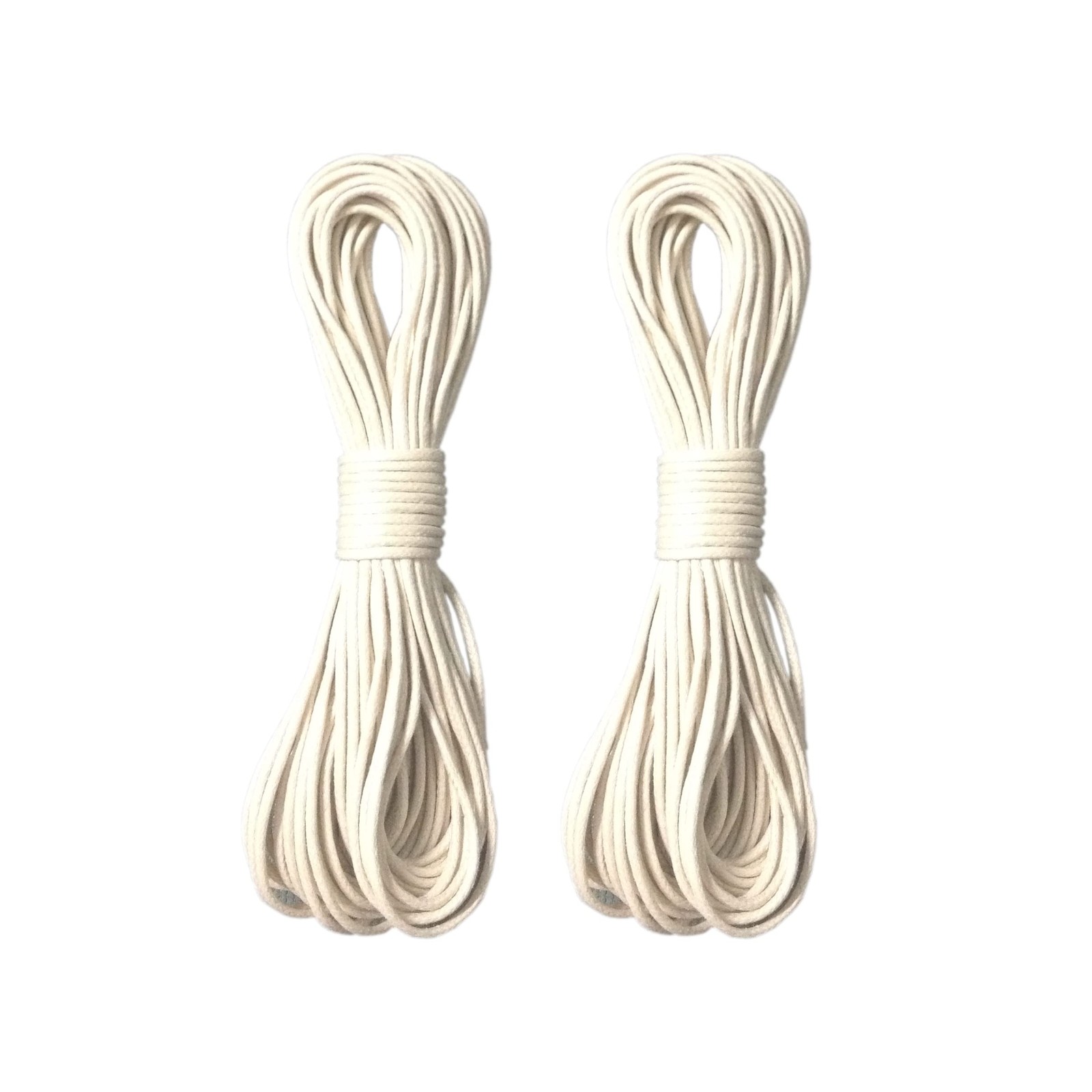 2mm Waxed Cotton Cord 45 Feet Per Pack Pack of 2 White
