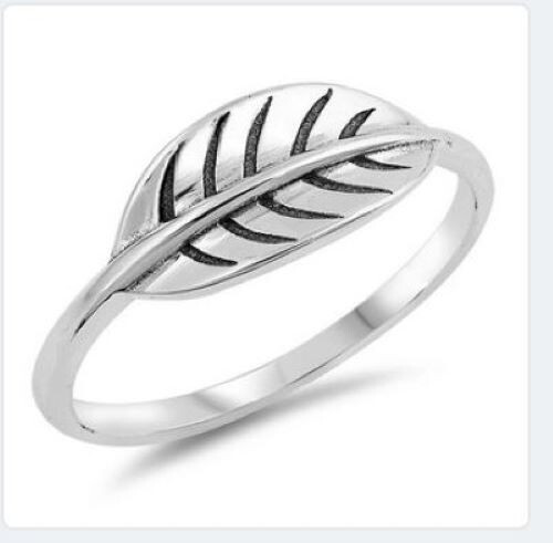 Leaf feather sterling silver toe rings