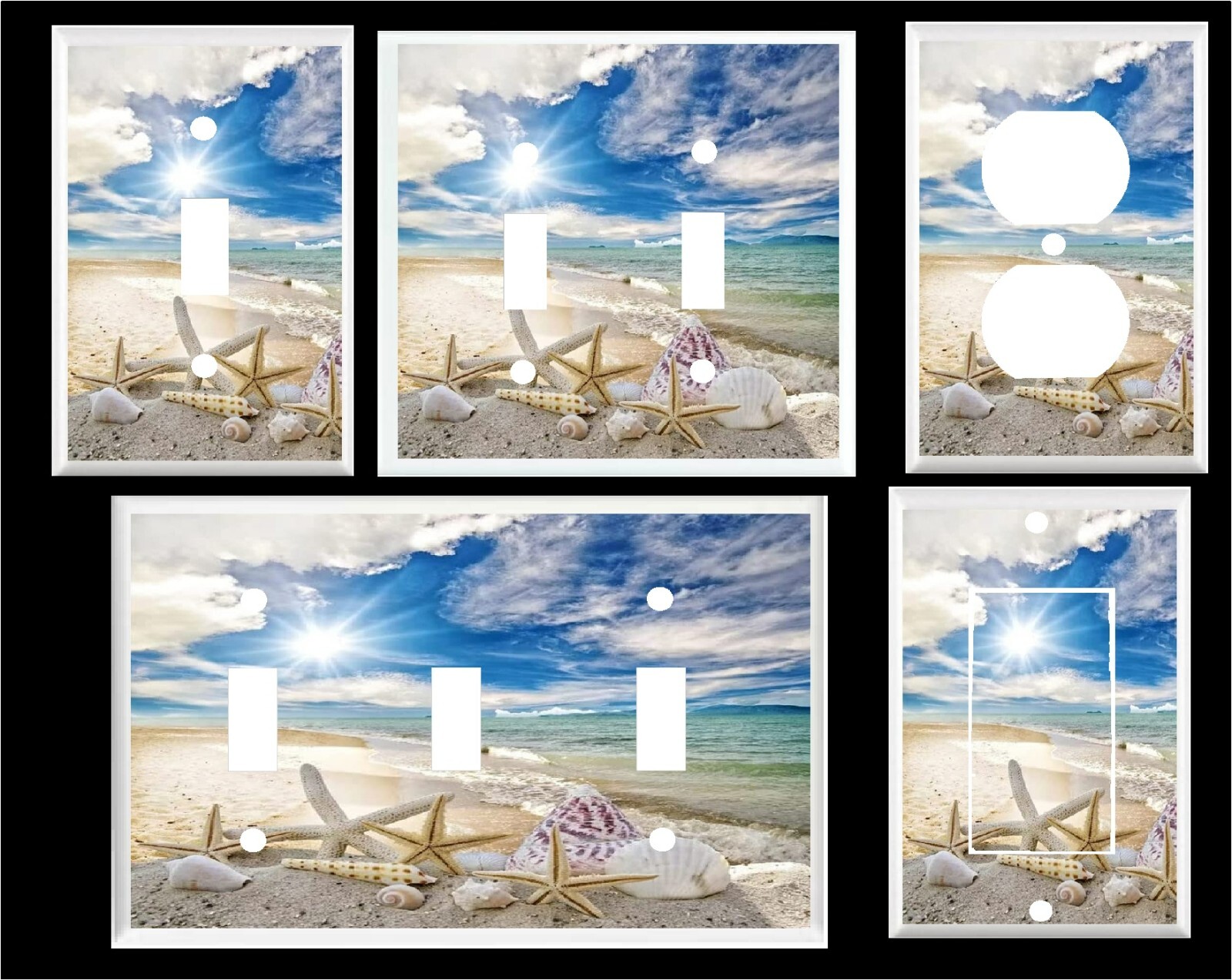 SEASHELL STARFISH BEACH OCEAN SUN #5 LIGHT SWITCH COVER PLATE OR OUTLETS U PICK