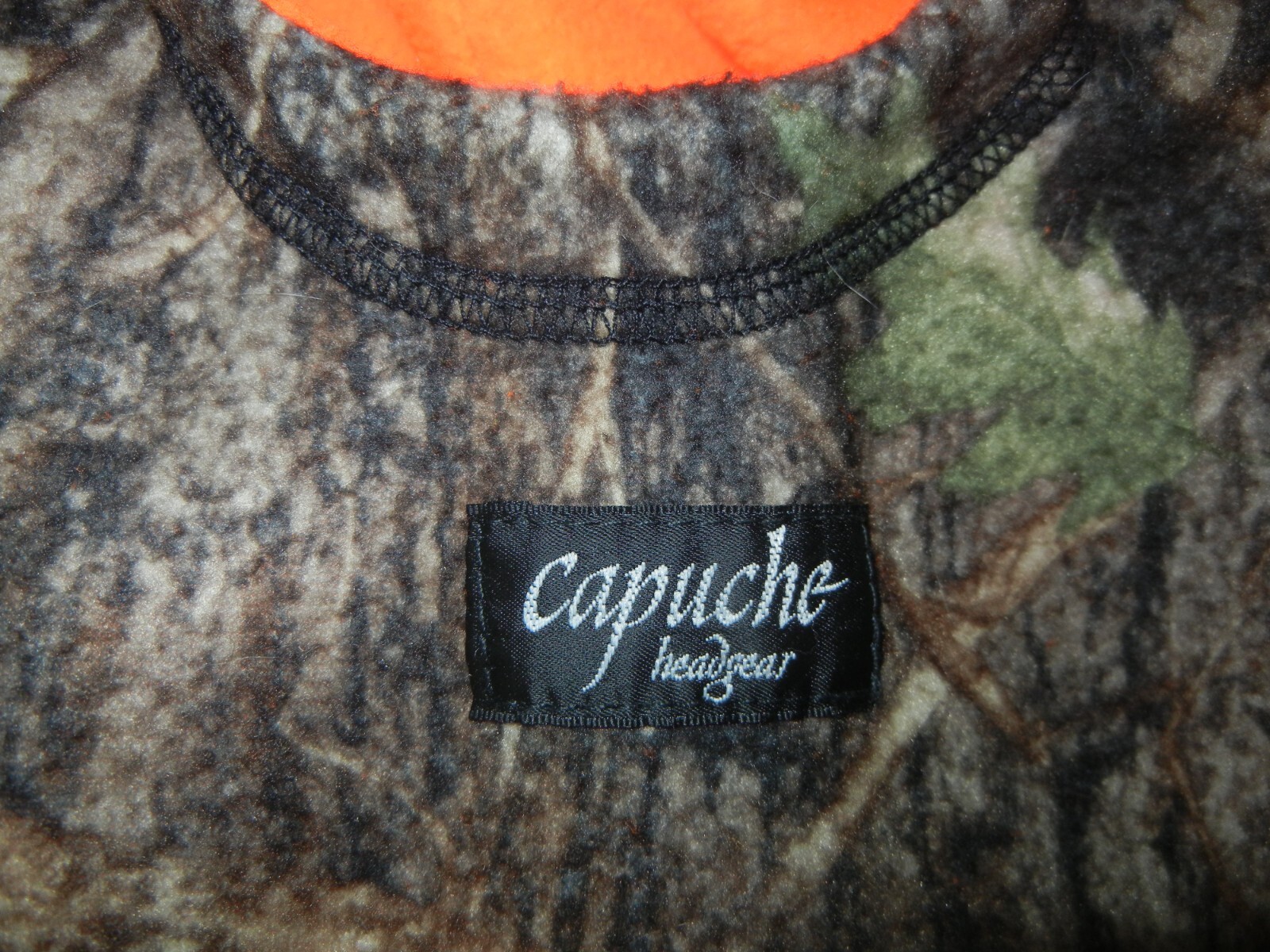 CAPUCHE HEADGEAR Brown Warm REALTREE CAMO FLEECE HUNTING HOOD Ski Hike Hat Cap