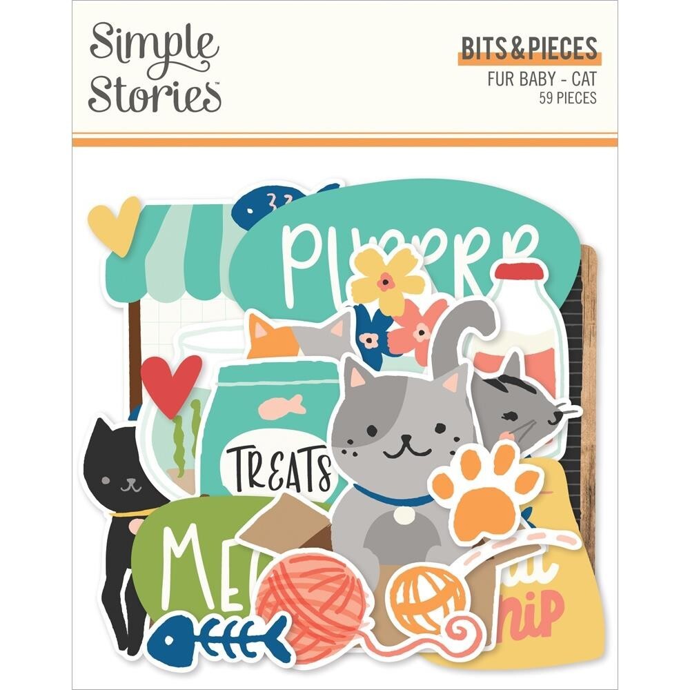 Crafts SS Bits Pieces DieCuts Fur Baby Cat Milk Nap One of the Family Catitude