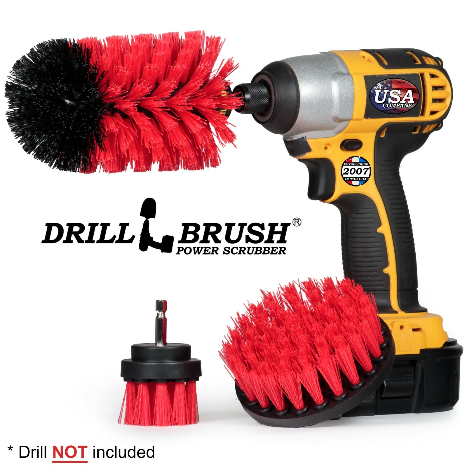 Outdoor Cleaning Drill Brushes - Garage Drill Brush Kit