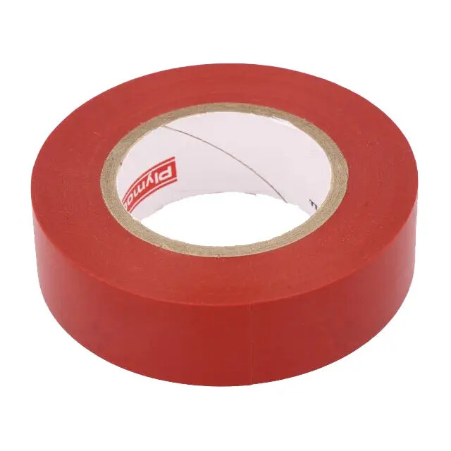 Plymouth Colored Vinyl Weather Resistant Electrical Tape 3/4" x 60' Red 10 Pack