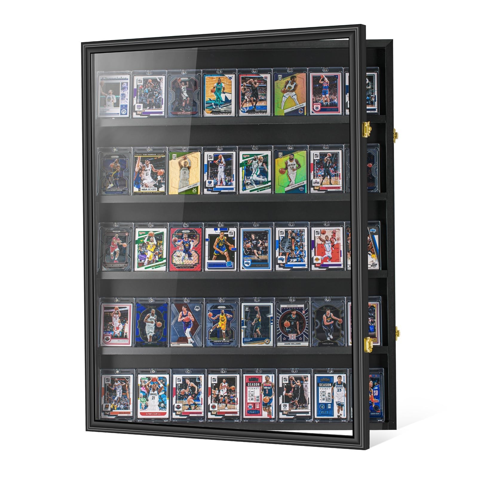 40 Graded Sport Card Display Case XL Baseball Card Display Case Wooden Wall C...
