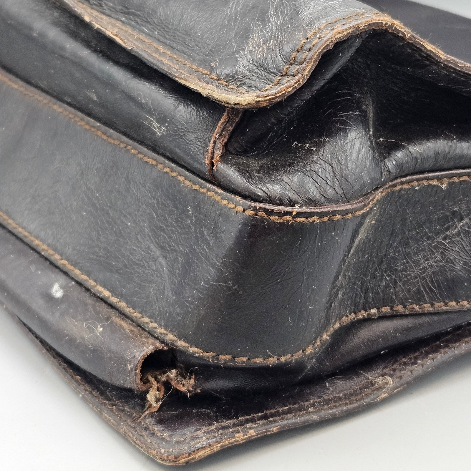 Vintage Dolce & Gabbana Black Leather Briefcase