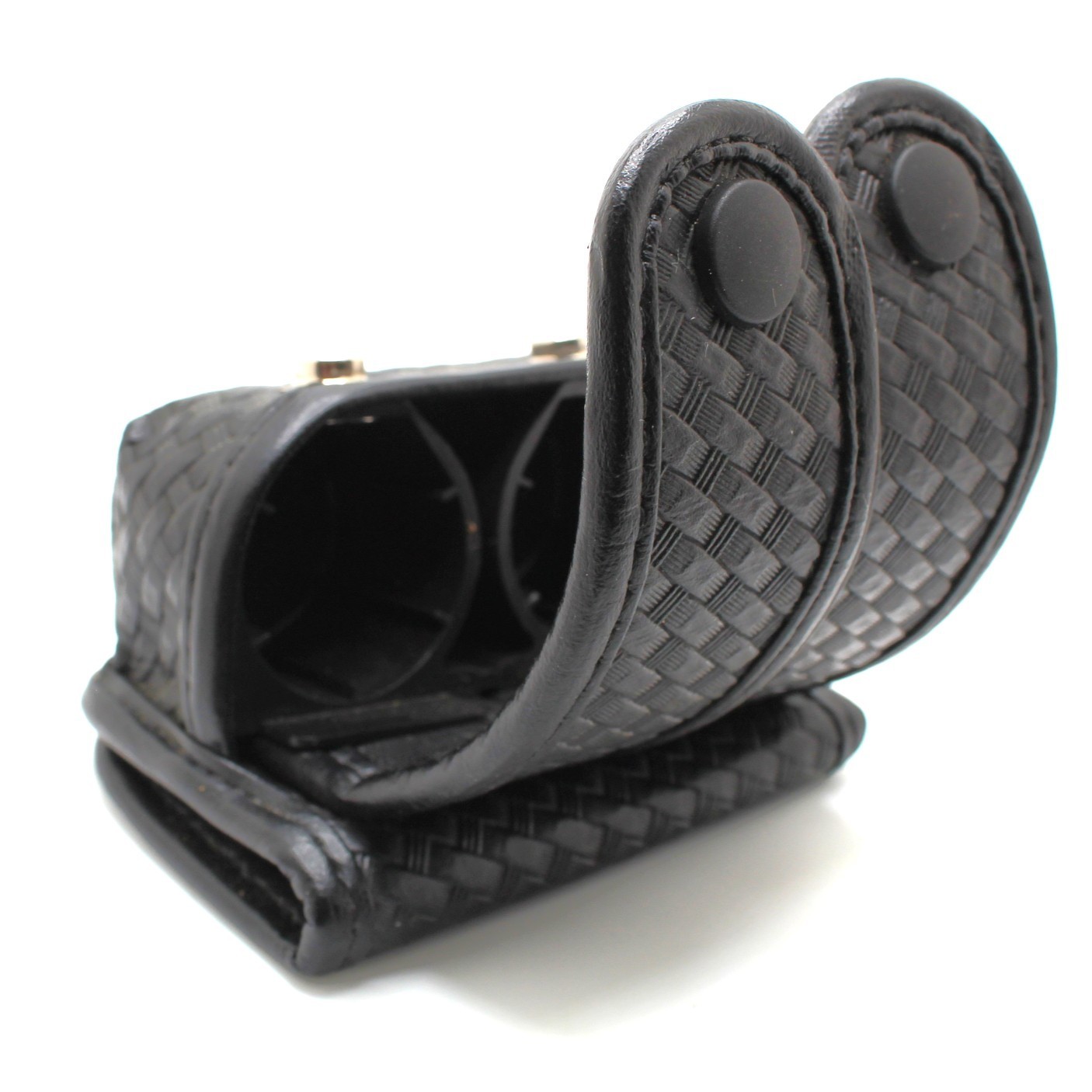 Double Speedloader Case Basketweave Snap Closure Revolver Shooting