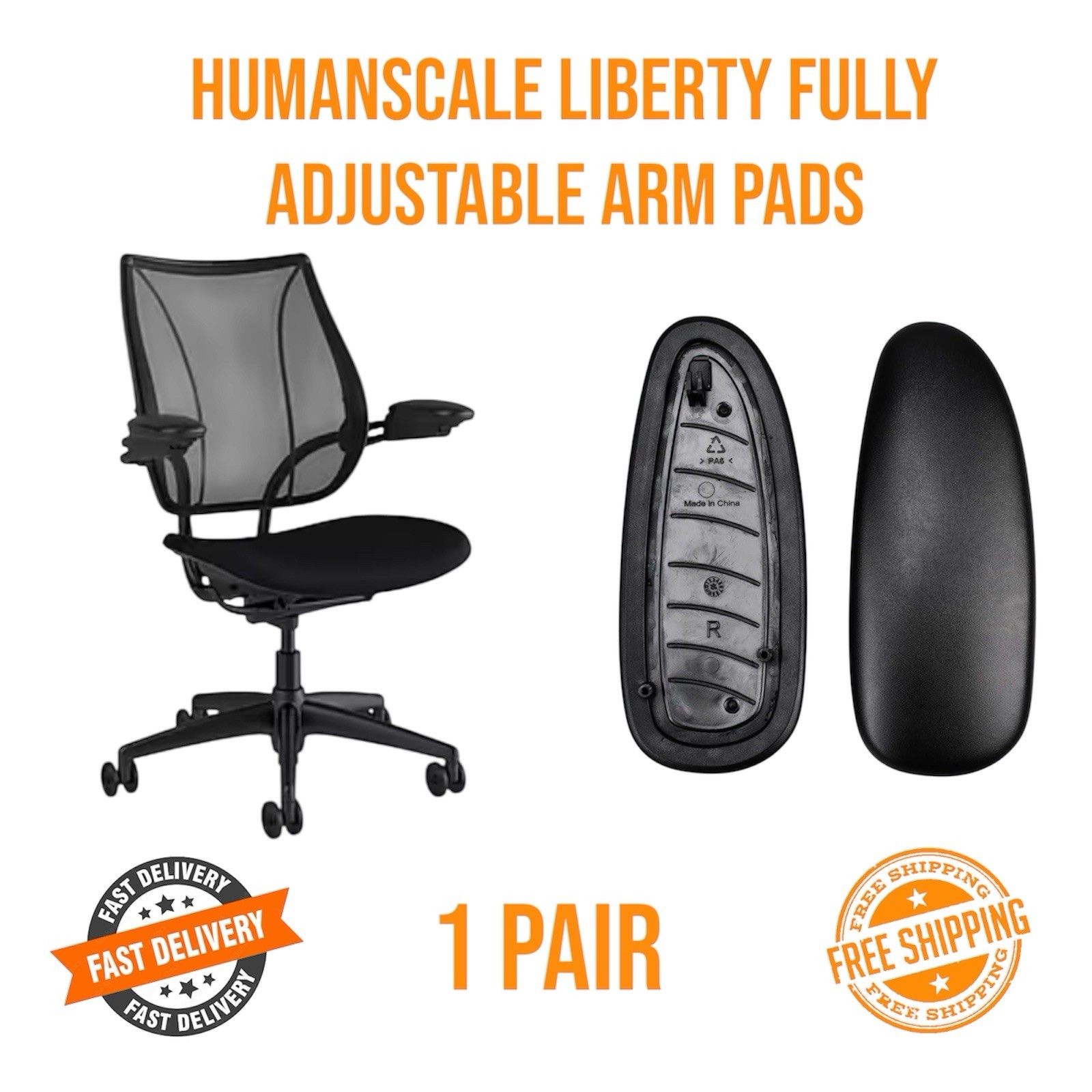 🔥Humanscale Liberty💥Replacement Arm Pads💥READ DESCRIPTION 🔥