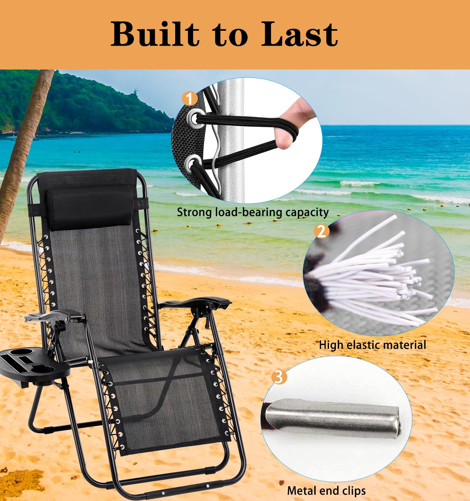 17" 19" 21" Wide Zero Chair Fabric, Repair Cloth with 4 Chair Cord Screws Kit...