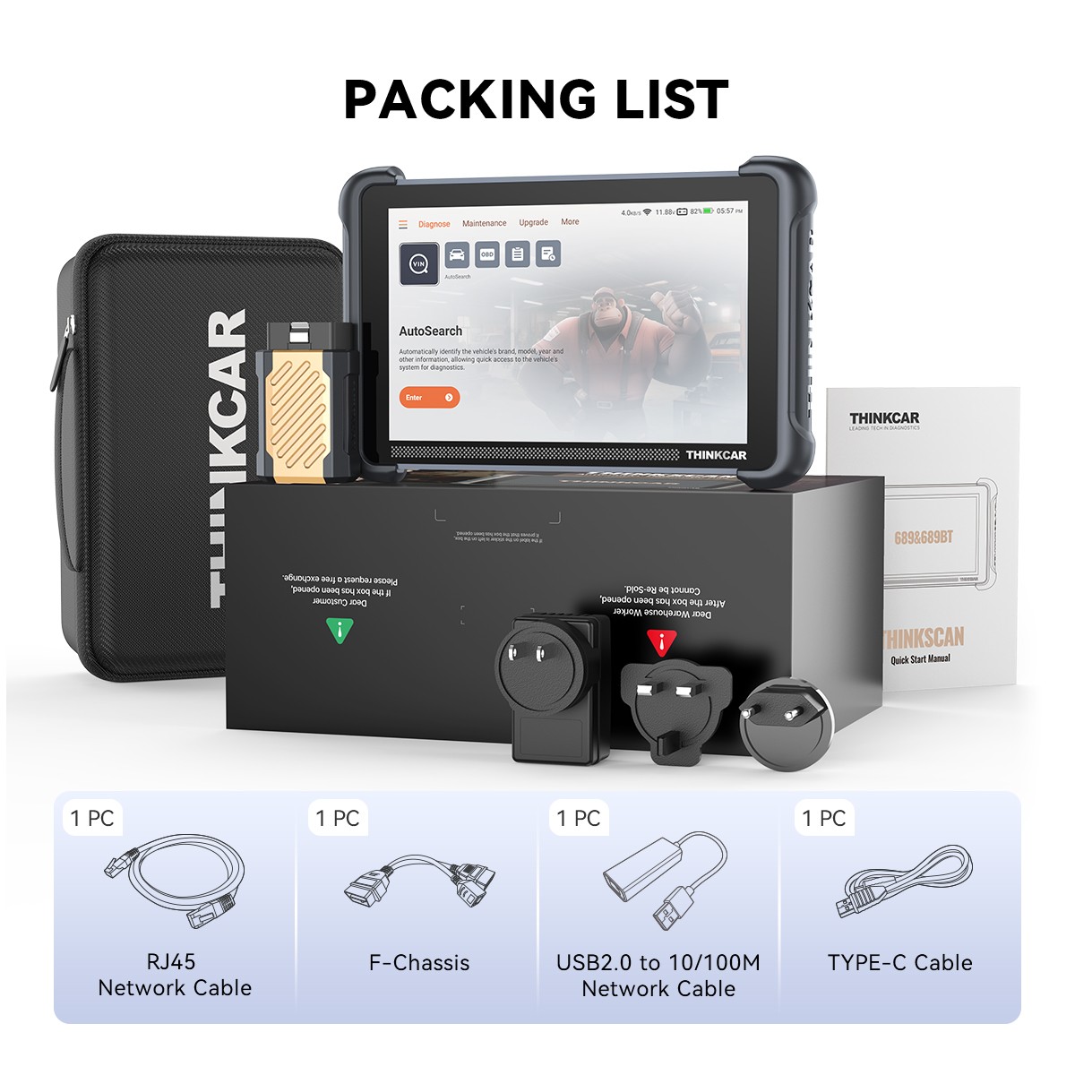 689BT ThinkCar Car Auto Diagnostic Tool OBD2 Scanner Bidirectional E~CU Coding
