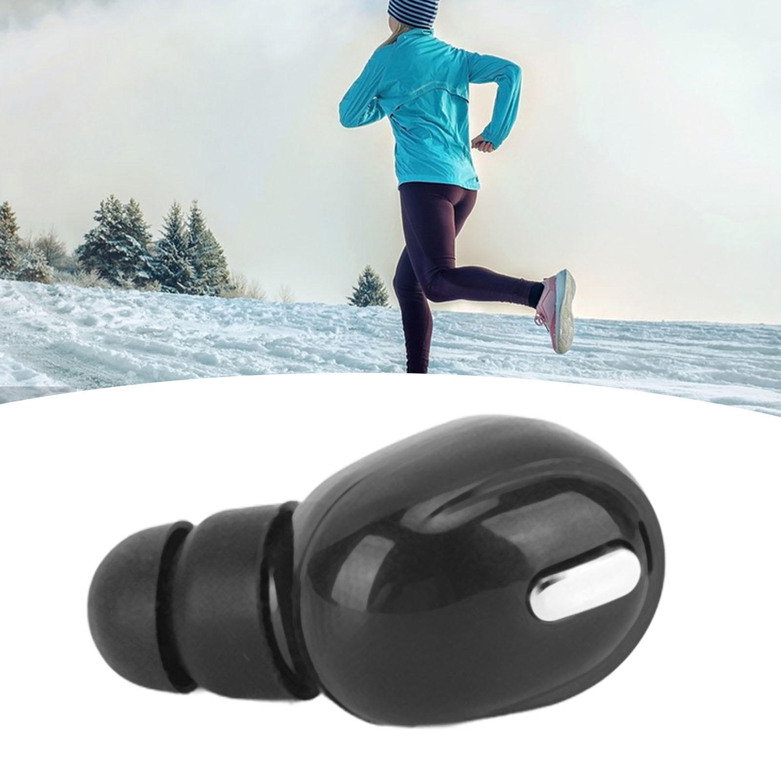 (Black)Single Wireless Earbud Mini Wireless CH