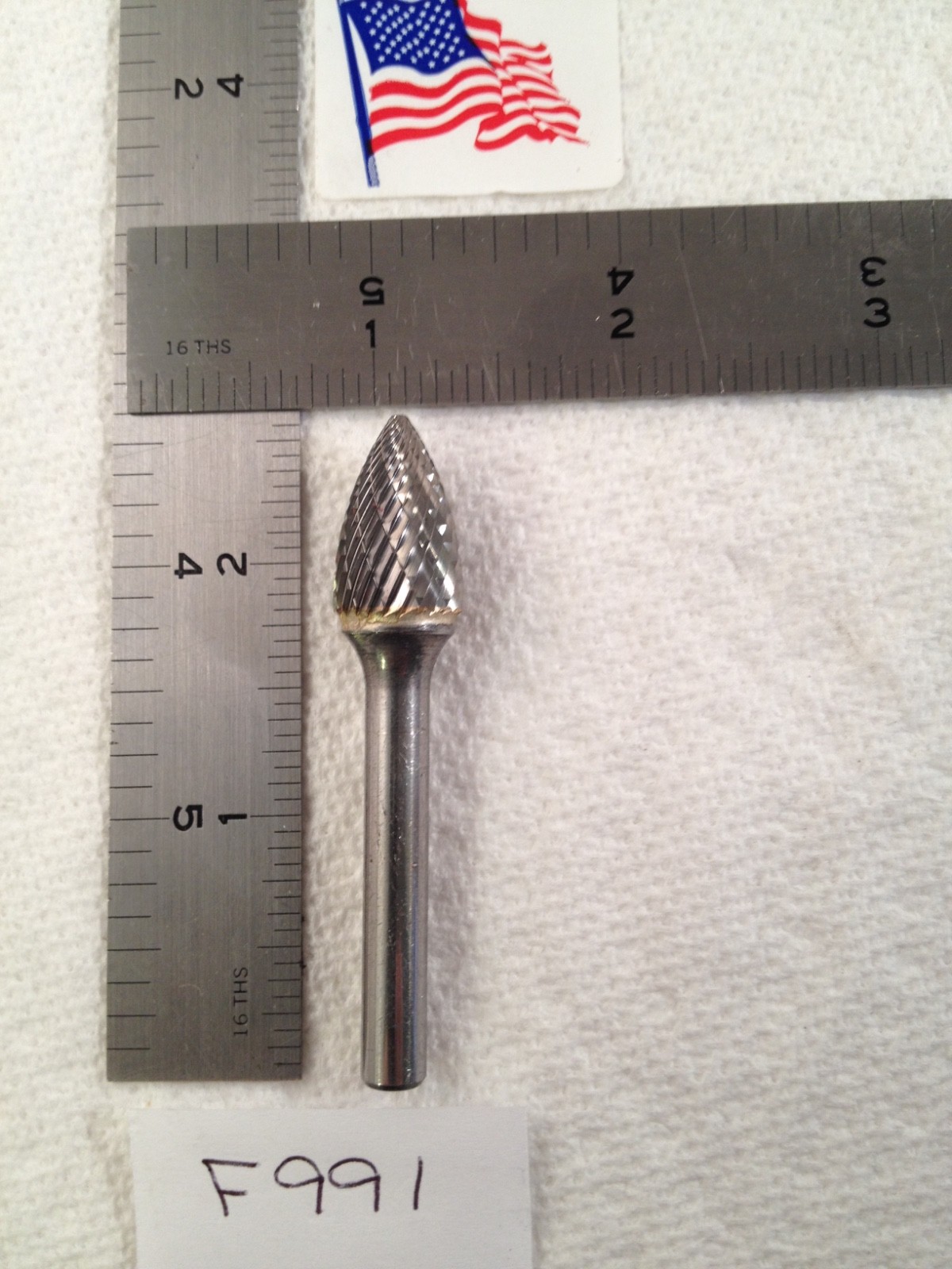 1 NEW FALCON / SGS  1/4" SHANK CARBIDE BURR SG-13 DOUBLE CUT. TREE POINT (F991)