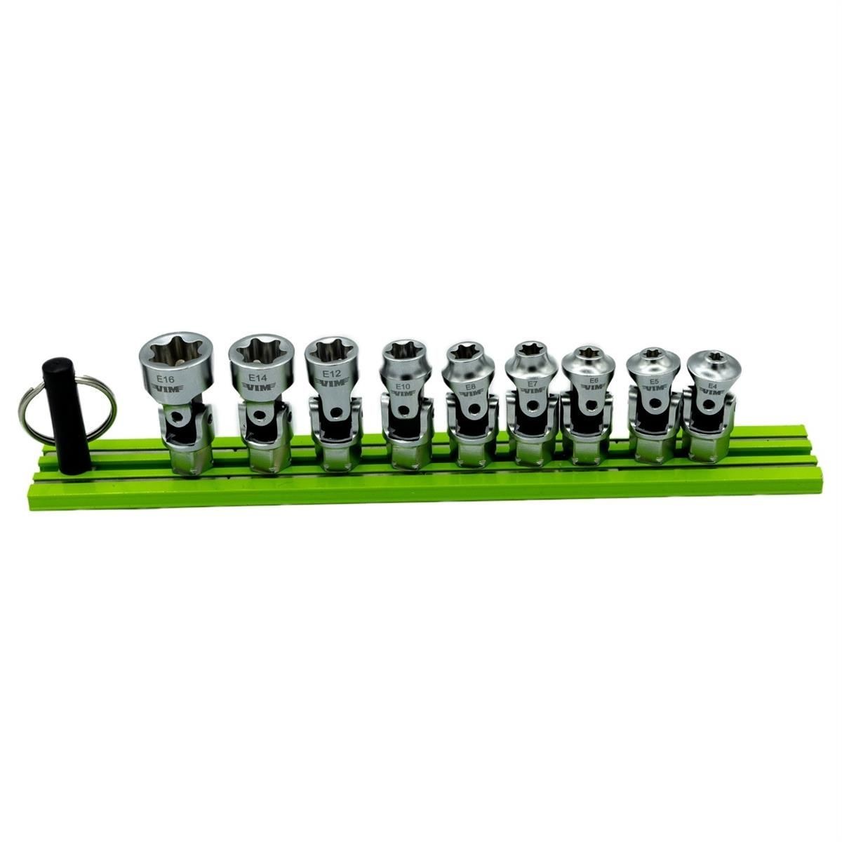 VIM Tools DDSUJET400 9 Piece E-Torx Dual Drive Nano Universal Socket Set